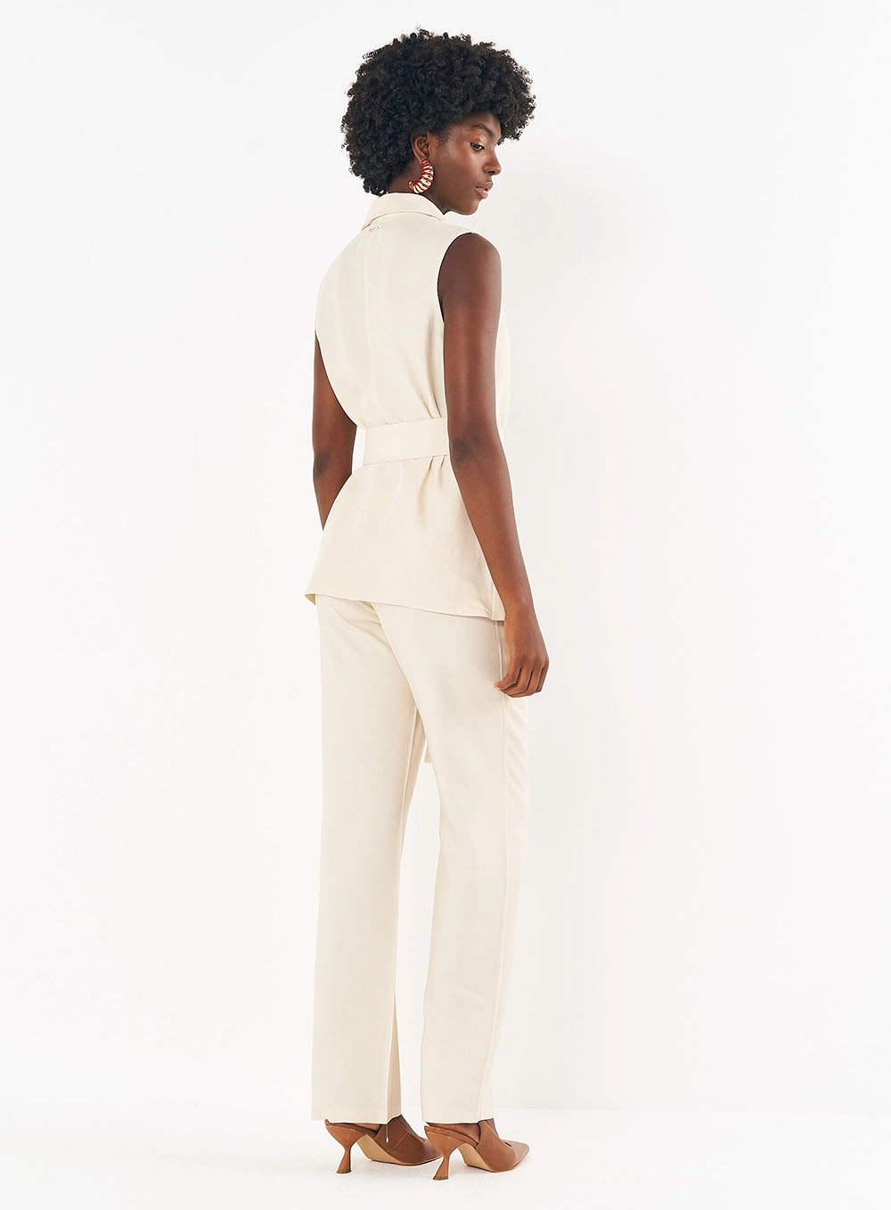 Calça Feminina Alfaiataria Pantalona - Joana Off Shell