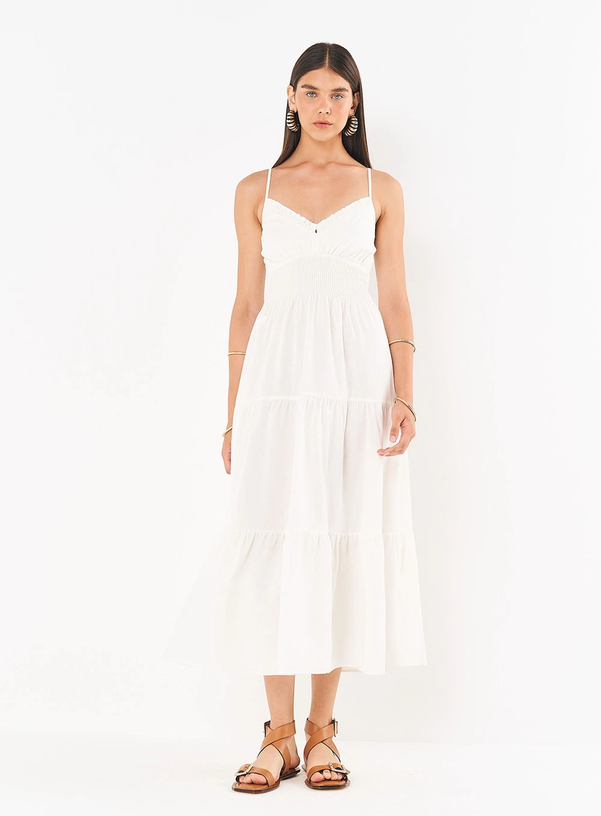 Vestido Midi Com Fluidez