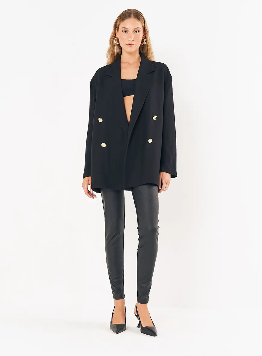 Blazer Feminino Alongado Alfaiataria Oversized