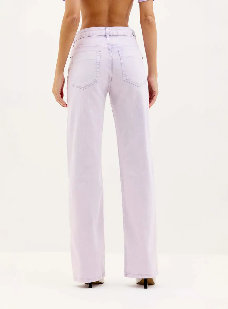 Calça Feminina Sarja Flare Cós Baixo - Laura Roxo 3