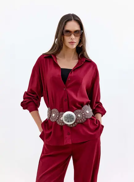 Camisa Feminina Oversized Manga Longa