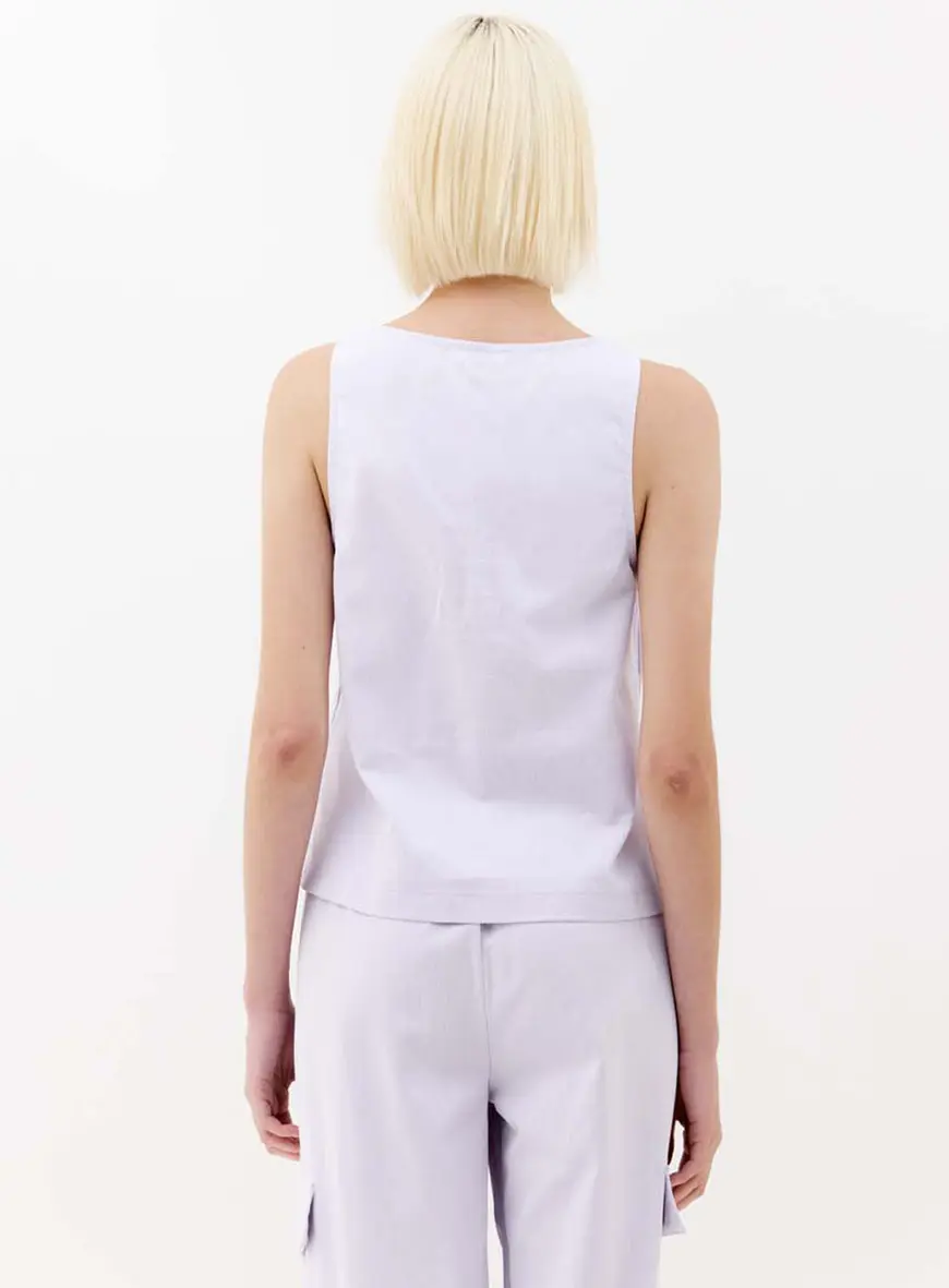 Blusa Feminina Alças Largas Com Decote Quadrado Lilás 3
