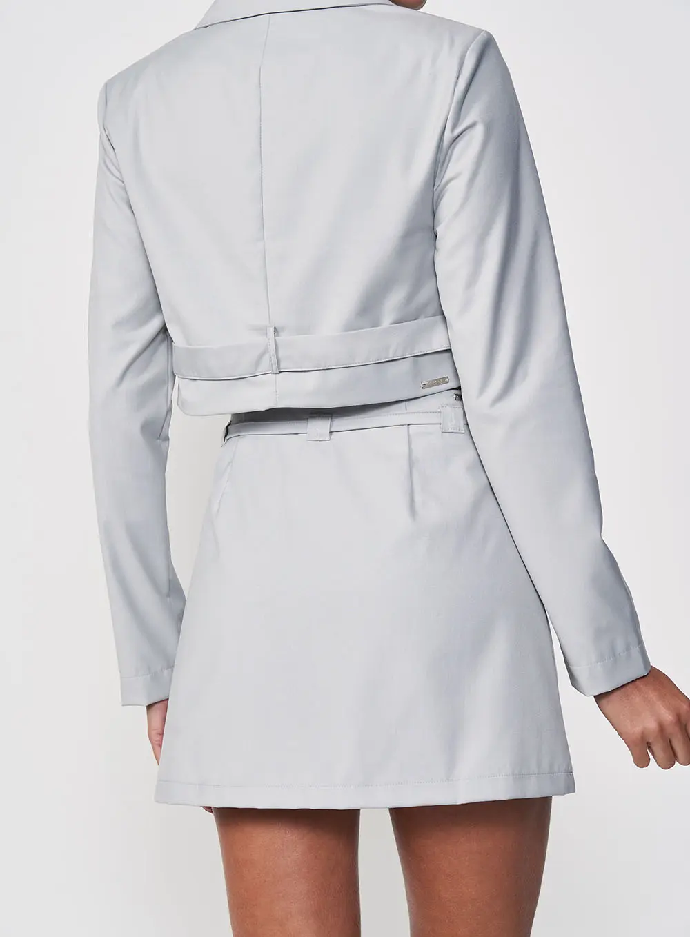 Blazer Feminino Comfort Encurtado Estruturado Cinza 4