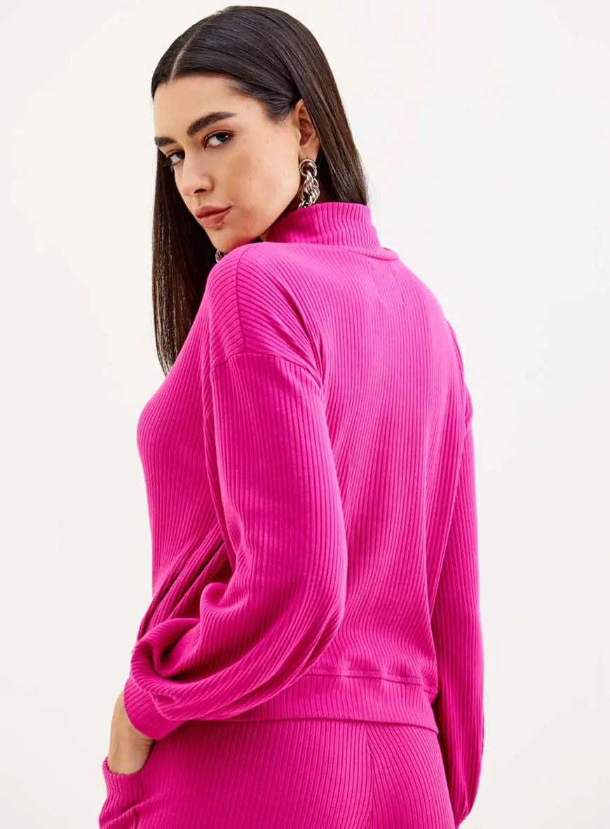 Blusão Comfort Rib Rosa 3