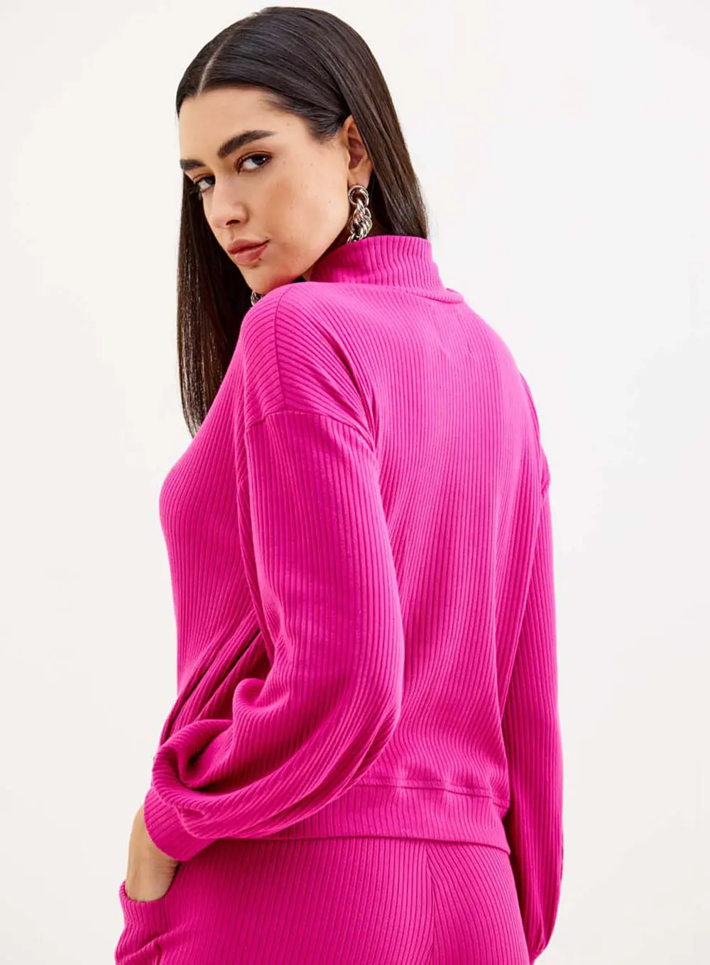 Blusão Comfort Rib Rosa 3