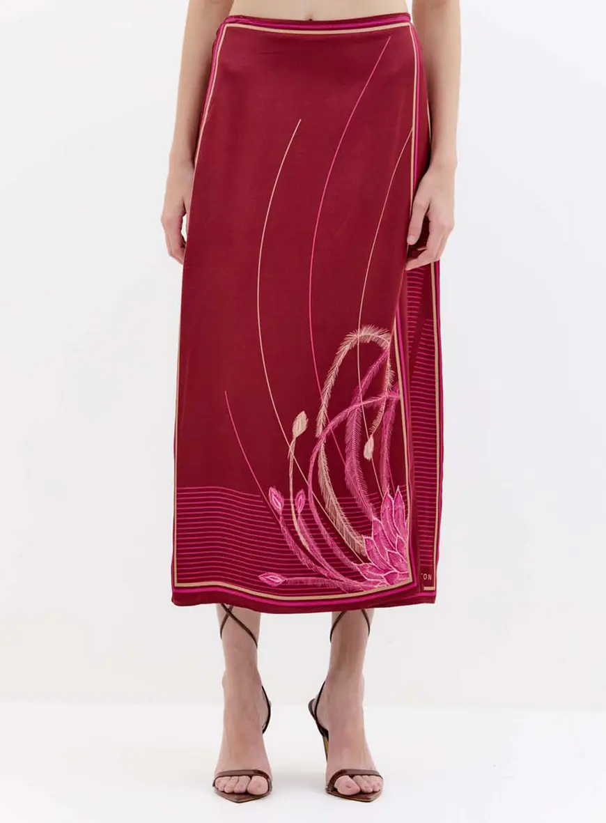 Saia Comfort Estampada Com Fenda Bordo 3