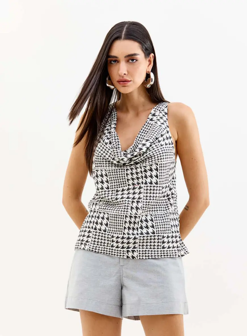 Blusa Feminina Estampada Decote Degagê Estampados 1