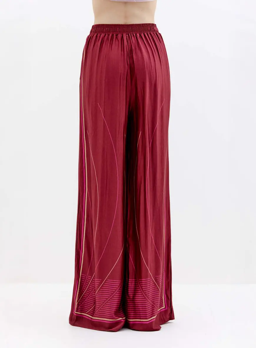 Calça Feminina Comfort Estampada Pantalona Bordo 3