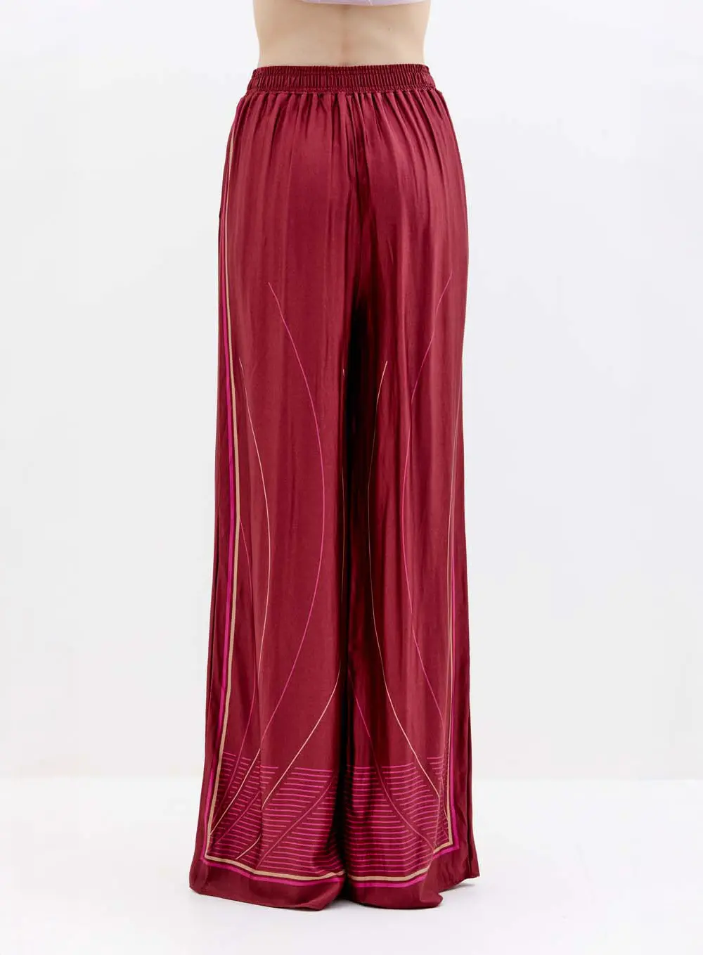 Calça Feminina Comfort Estampada Pantalona Bordo 3