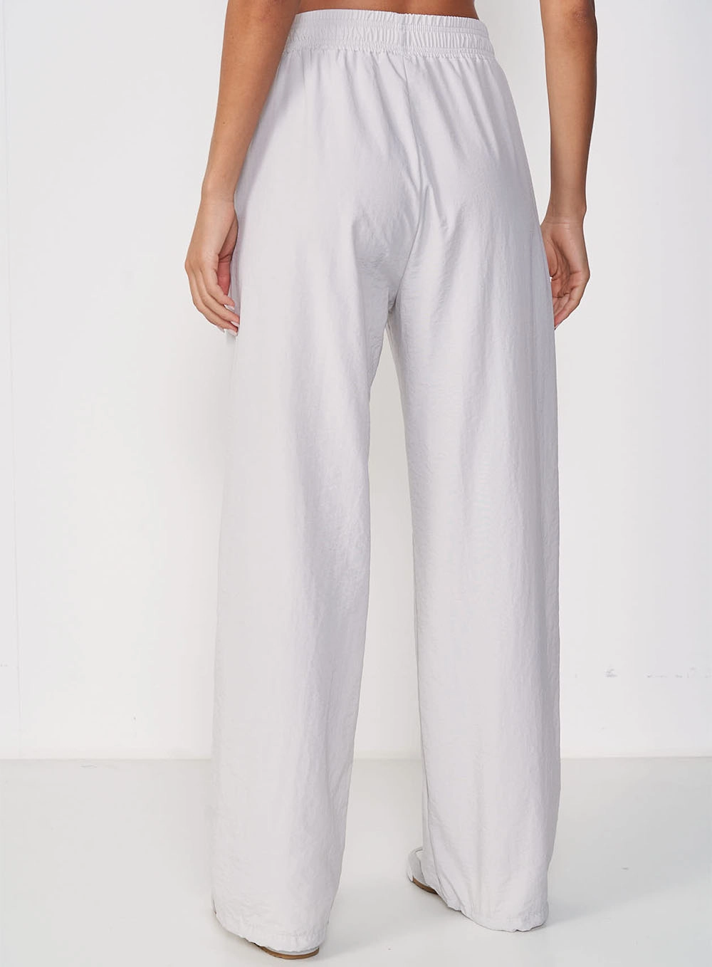 Calça Feminina Nylon Comfort Wide Leg Regulável Cinza