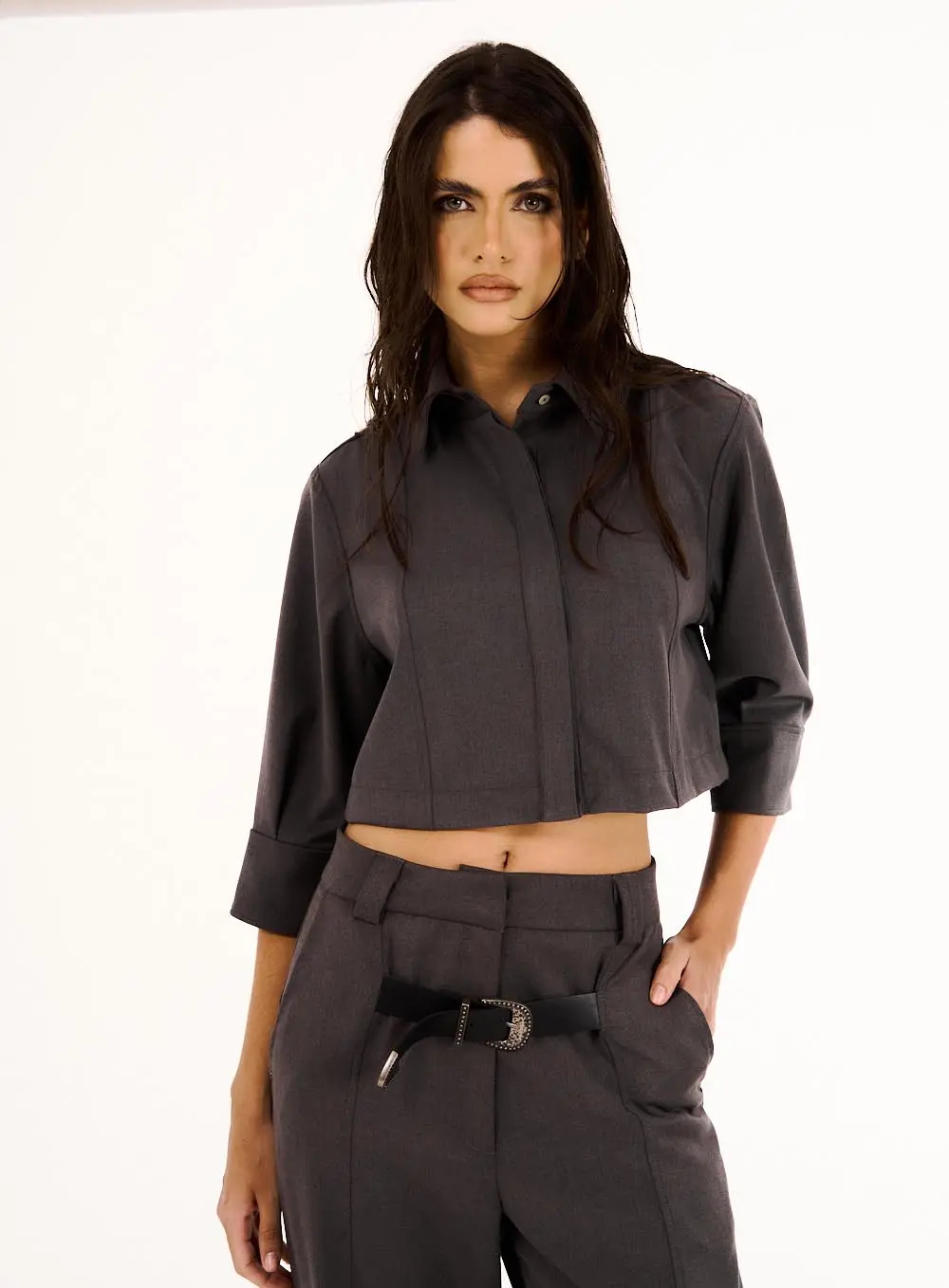 Camisa Feminina Oversized Em Linho Bordada Camisa Feminina