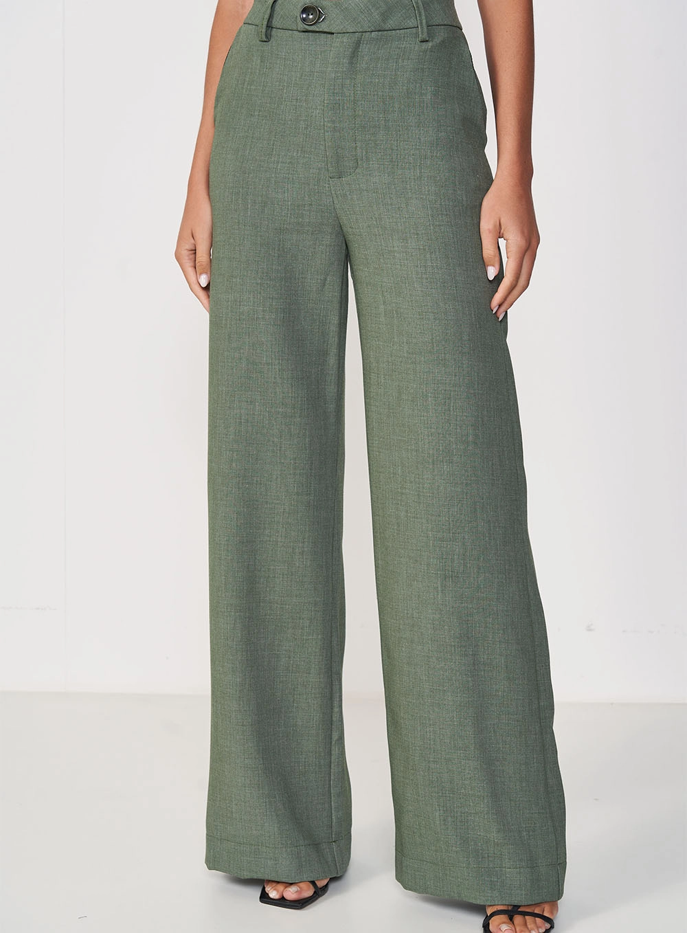 Calça Feminina Alfaiataria Pantalona Joana Verde Eden