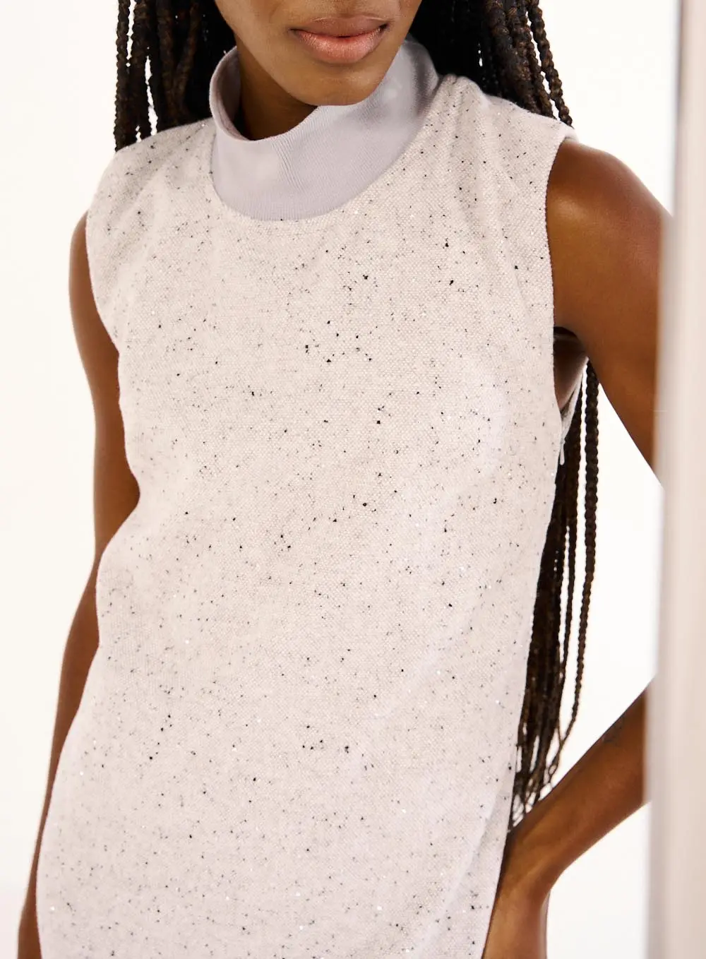 Vestido Gola Alta Cinza 2