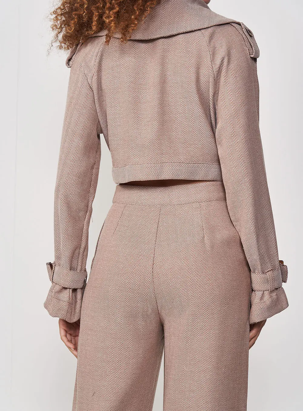 Jaqueta Feminina Cropped Ajustada Com Transpasse Estampados