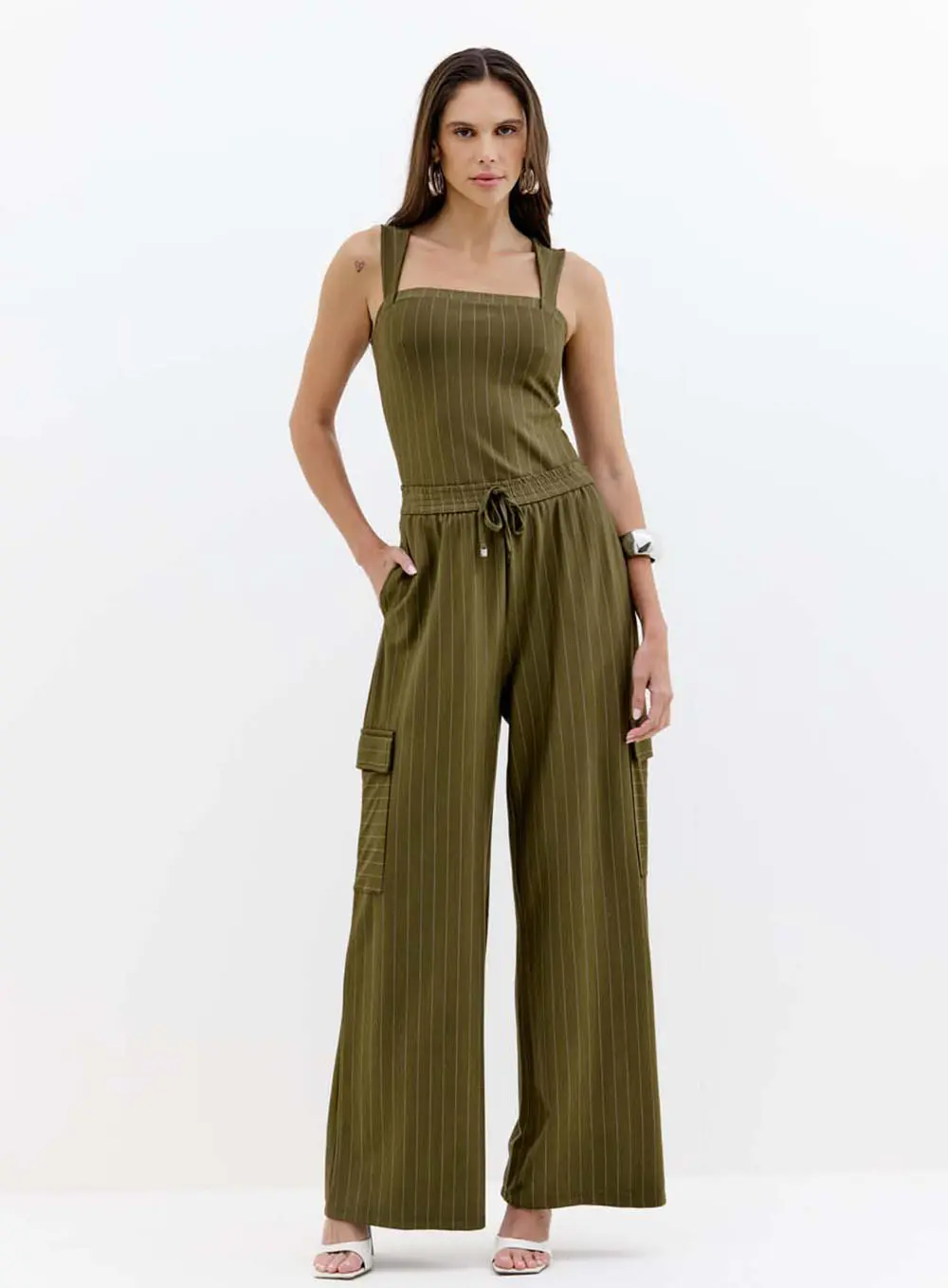 Blusa Feminina Listrada Com Alças Largas Estampados 1