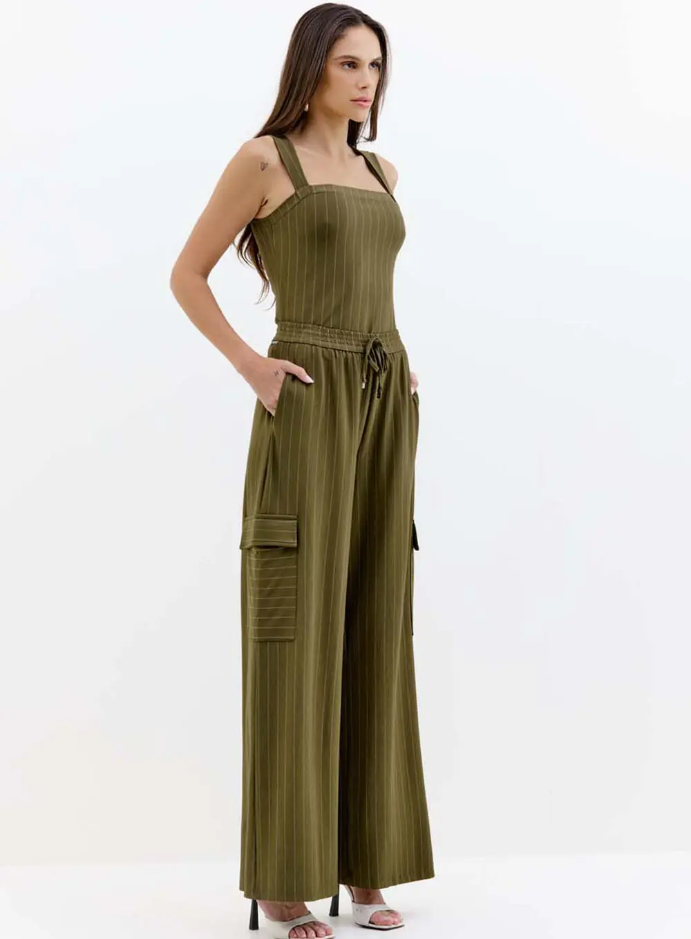 Blusa Feminina Listrada Com Alças Largas Estampados 2