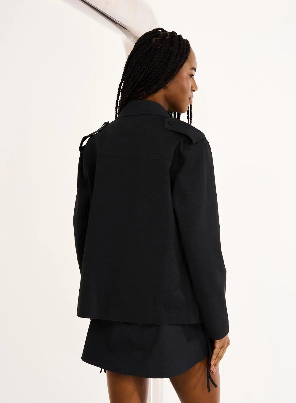 Jaqueta Feminina Com Lapelas Preto 3