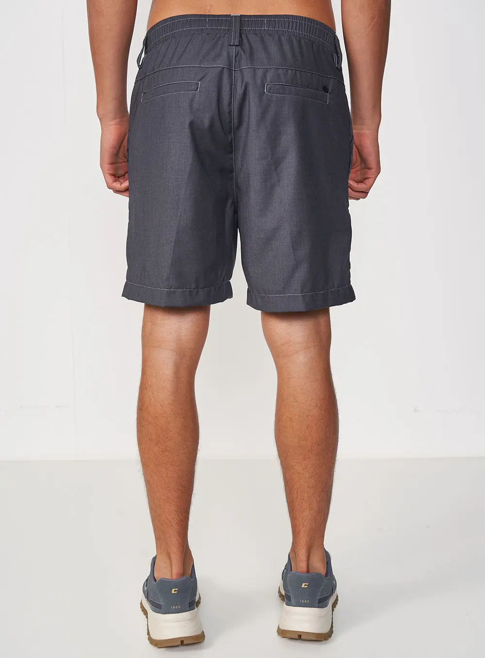 Bermuda Masculina Reta Comfort Cós Com Elástico Cinza