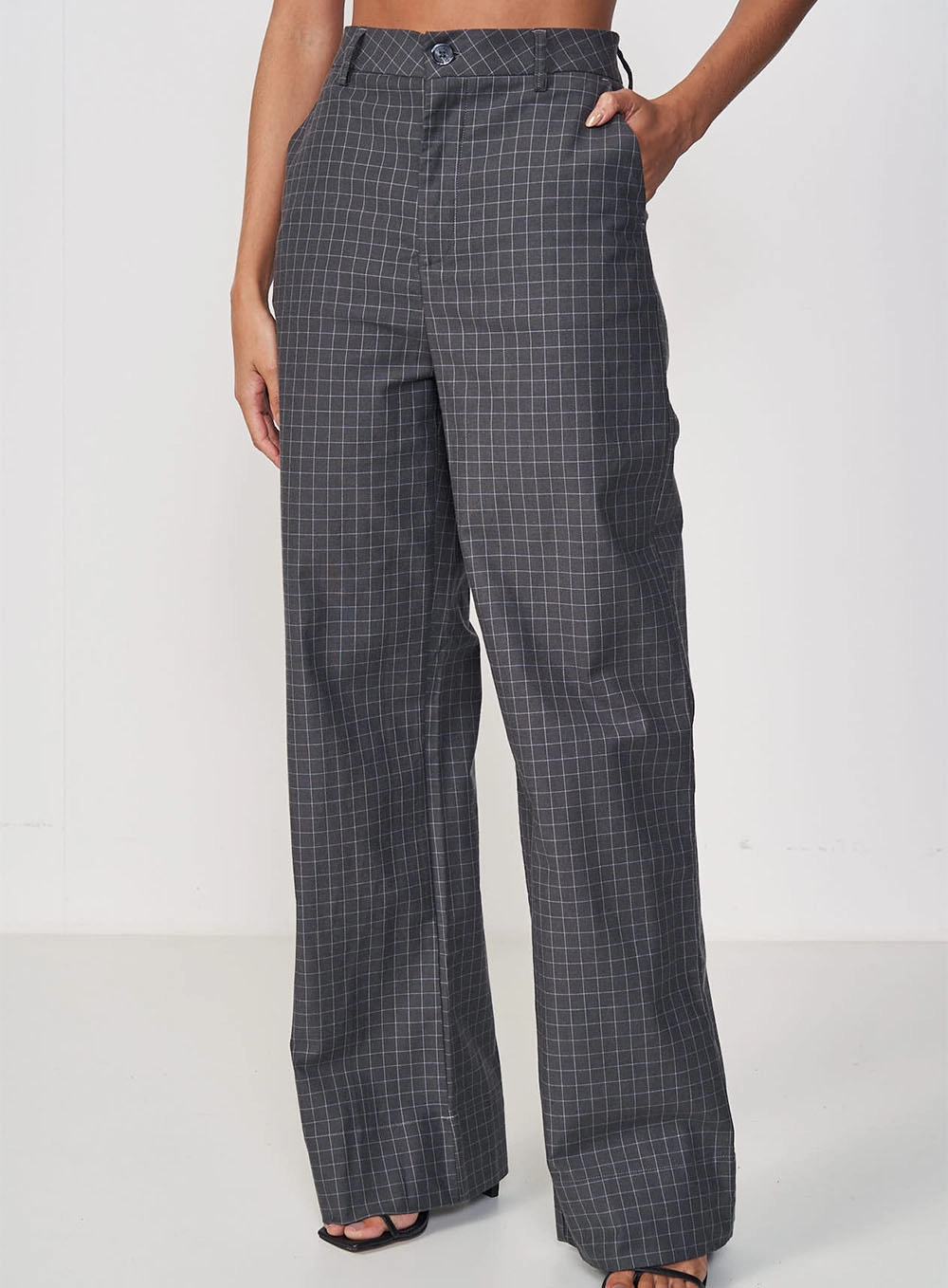 Calça Feminina Alfaiataria Xadrez - Joana Estampados