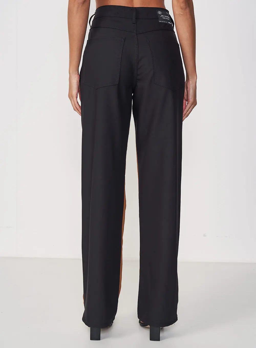 Calça Feminina Wide Leg Bicolor - Juliette Marrom