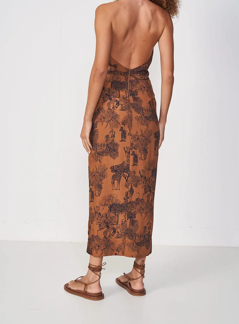 Vestido Estampado Midi Frente Única Estampados