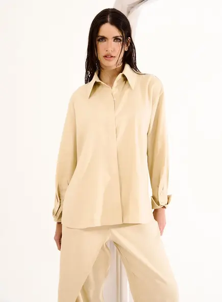 Camisa Feminina Linho Com Bordado