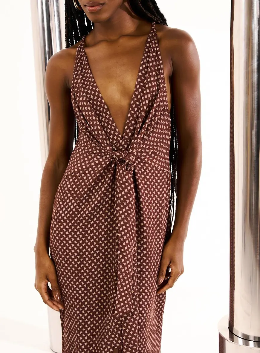 Vestido Amarração Frontal Estampado Estampados 2
