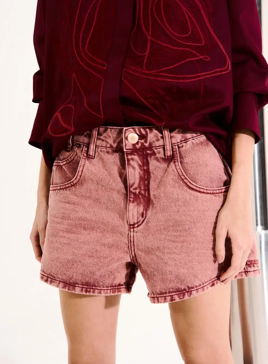Short Feminino Sarja Bordo 2