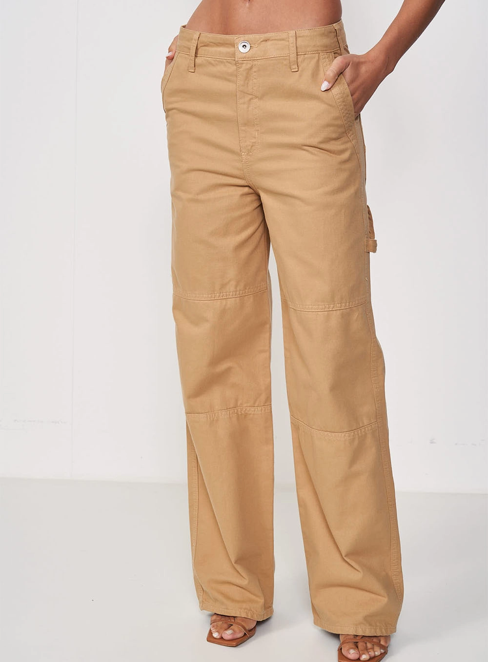 Calça Feminina Sarja Utilitária - Bruna Bege Soybean