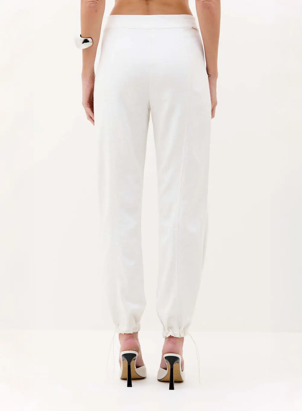 Calça Feminina Jogging Linho Barra Ajustável Off 2
