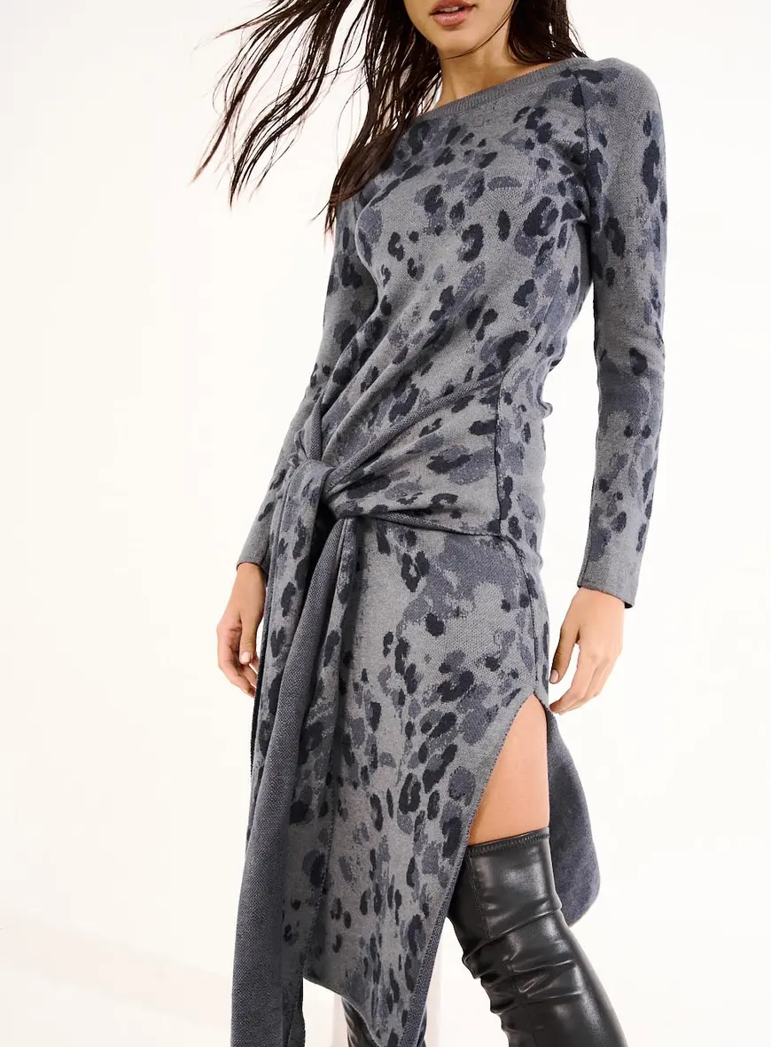 Vestido Tricô Com Estampa Rebel Feline Estampados 2