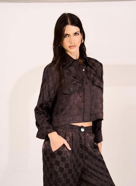 Camisa Feminina Loose Jacquard