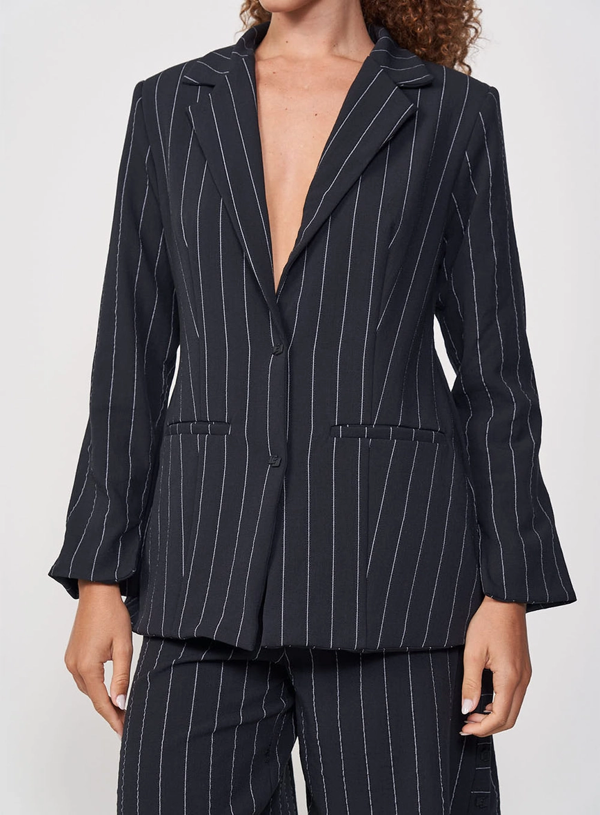 Blazer Alfaiataria Feminino Com Recorte Costas
