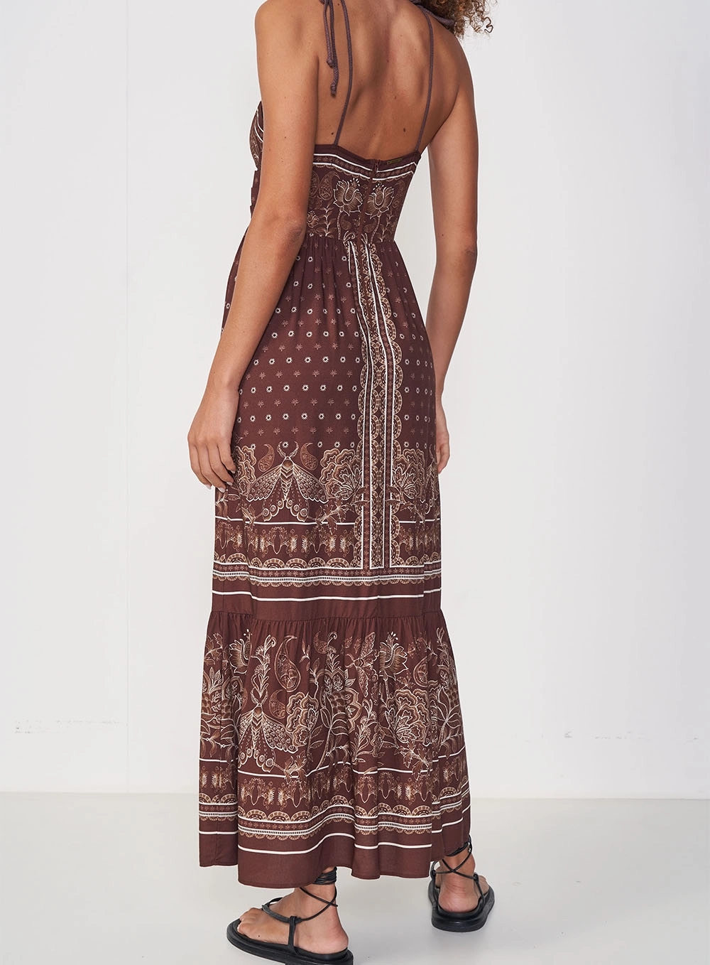 Vestido Longo Estampado Com Fenda Estampados