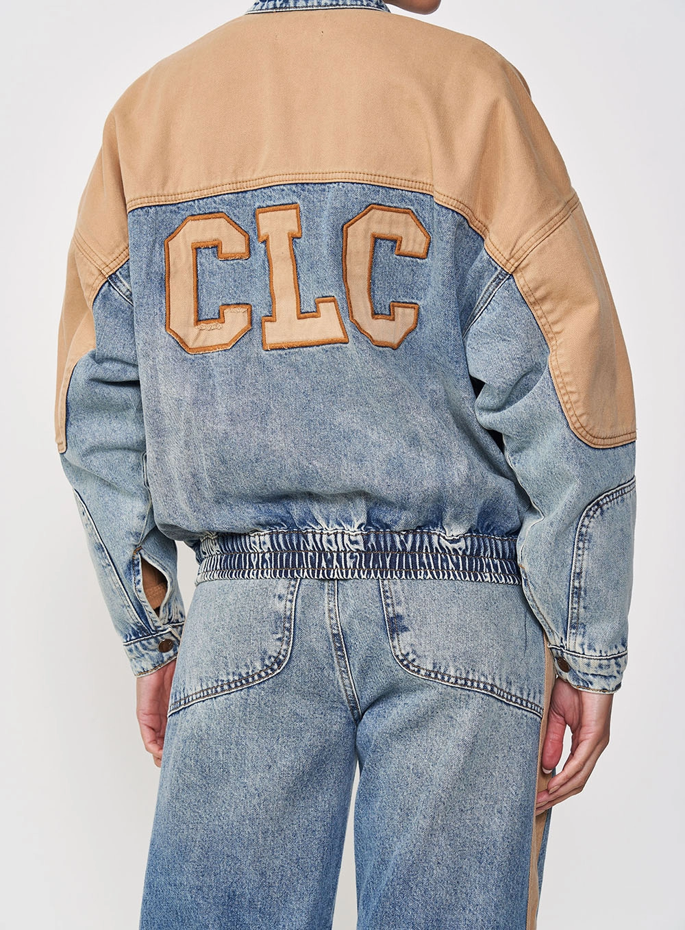 Jaqueta Jeans Feminina Bomber Detalhes Em Sarja Indigo 4