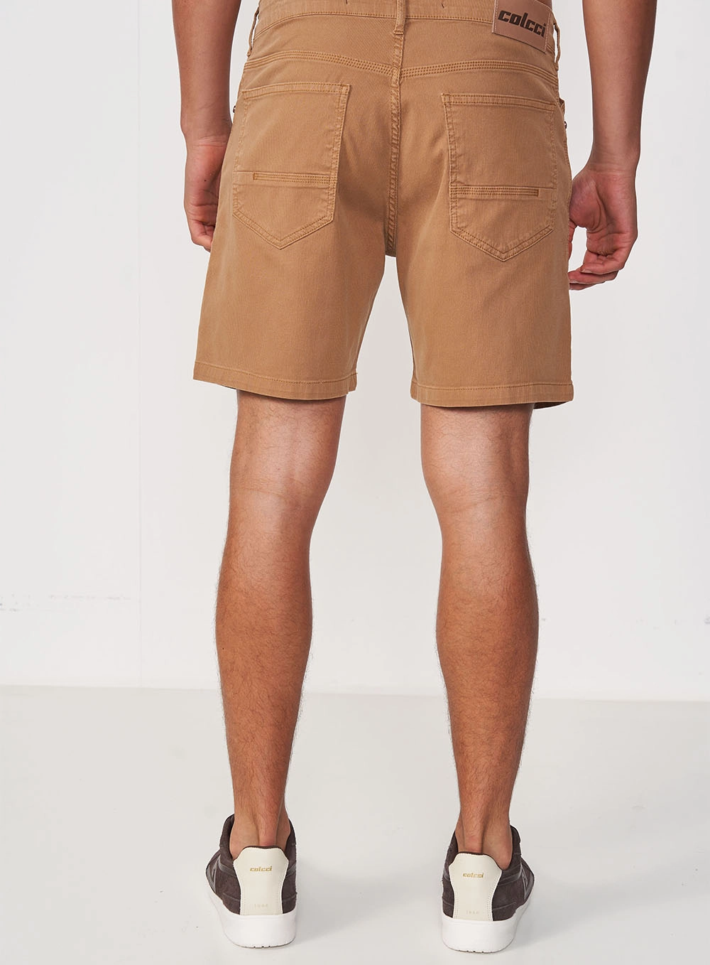 Bermuda Masculina Em Sarja - Bona Marrom
