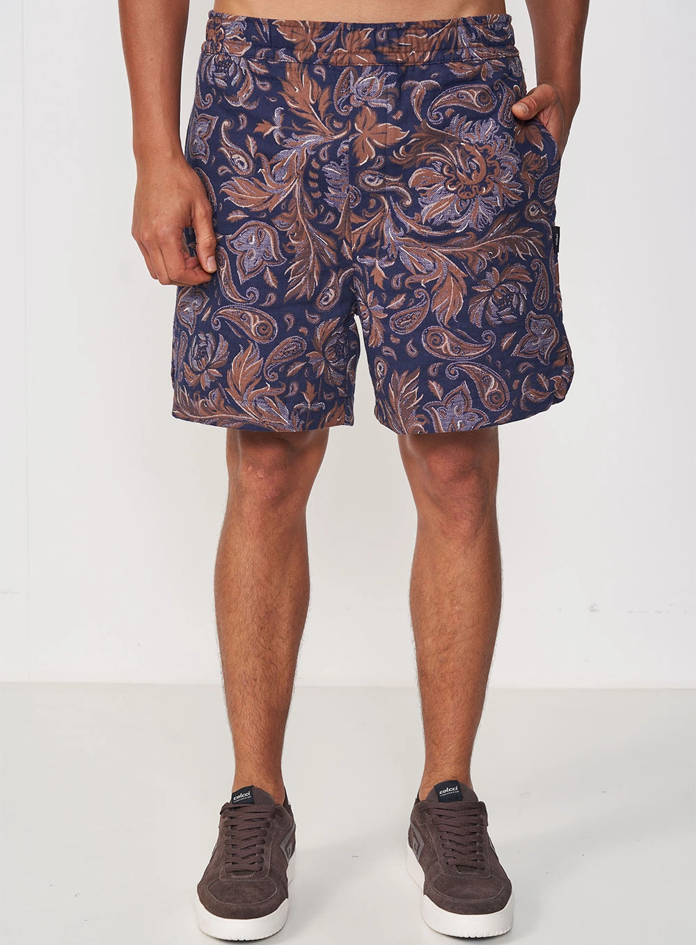 Bermuda  Masculina Estampada Cós Com Elástico Estampados