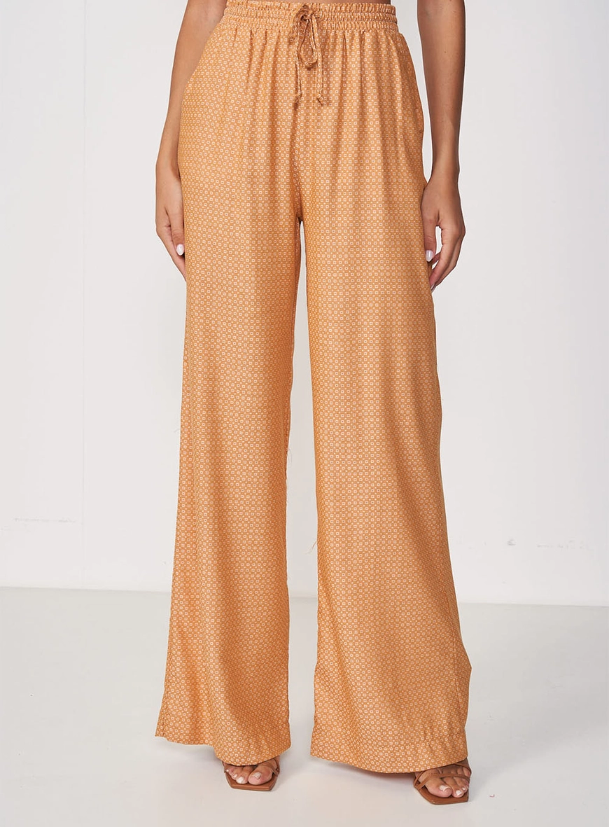 Calça Feminina Pantalona Com Estampa