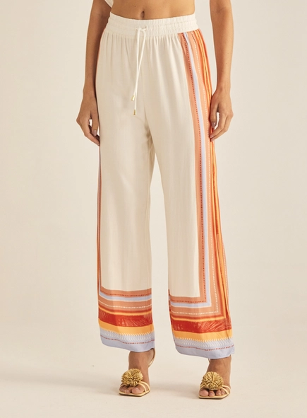 Calça Feminina Pantalona Com Cós Ajustável