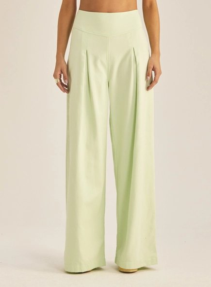 Calça Feminina Pantalona Em Sarja Fluida