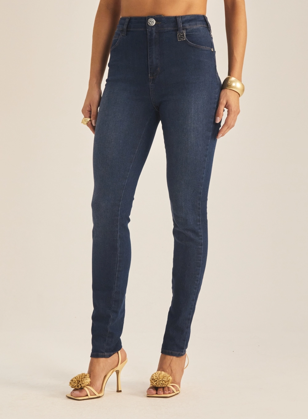 Calça Jeans Feminina Skinny Essencial Cintura Alta Índigo 2