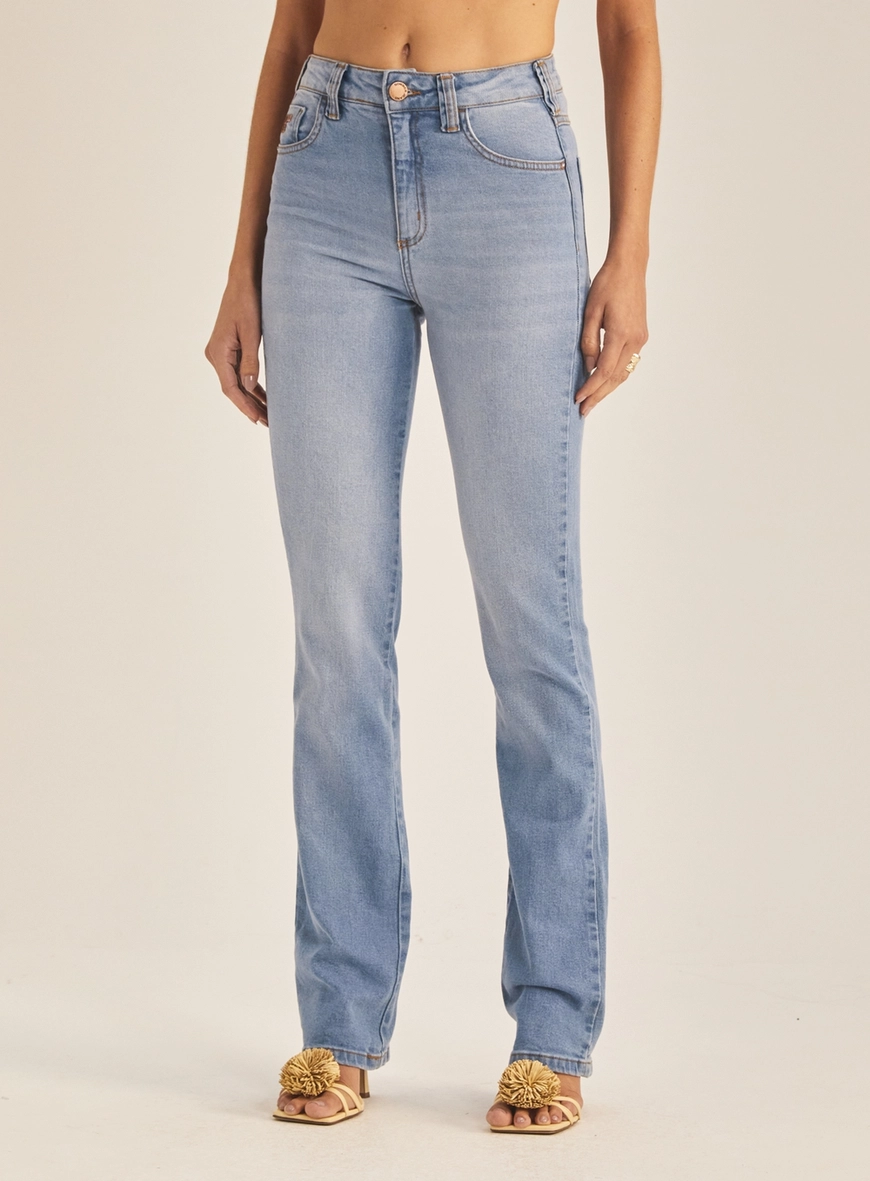 Calça Jeans Feminina Flare Cintura Alta Índigo 2