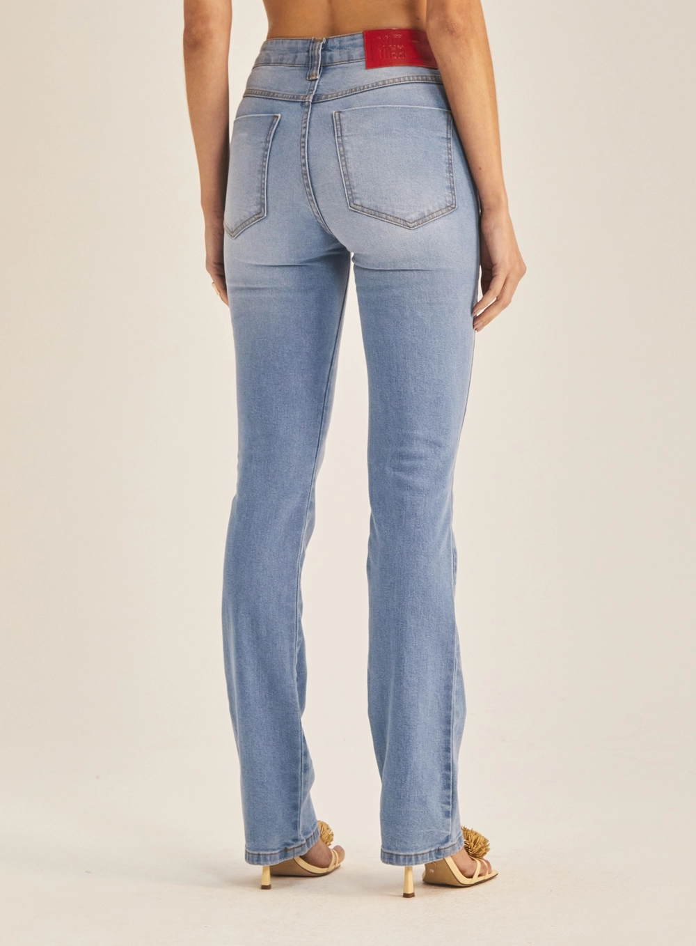 Calça Jeans Feminina Flare Cintura Alta Índigo 4