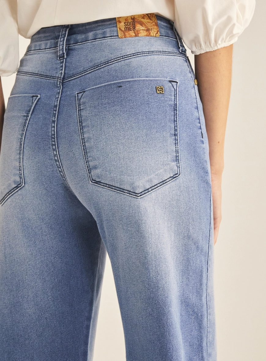 Calça Jeans Feminina Reta Índigo 3
