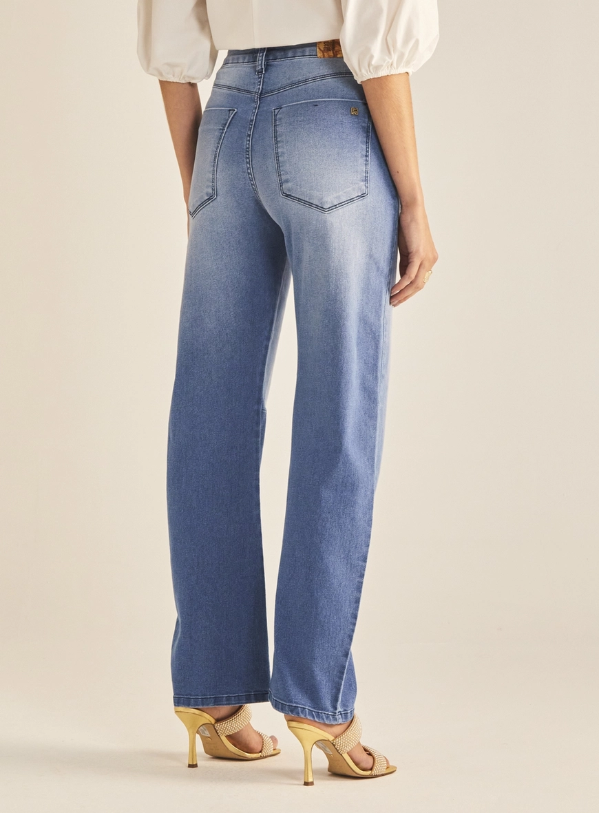 Calça Jeans Feminina Reta Índigo 4
