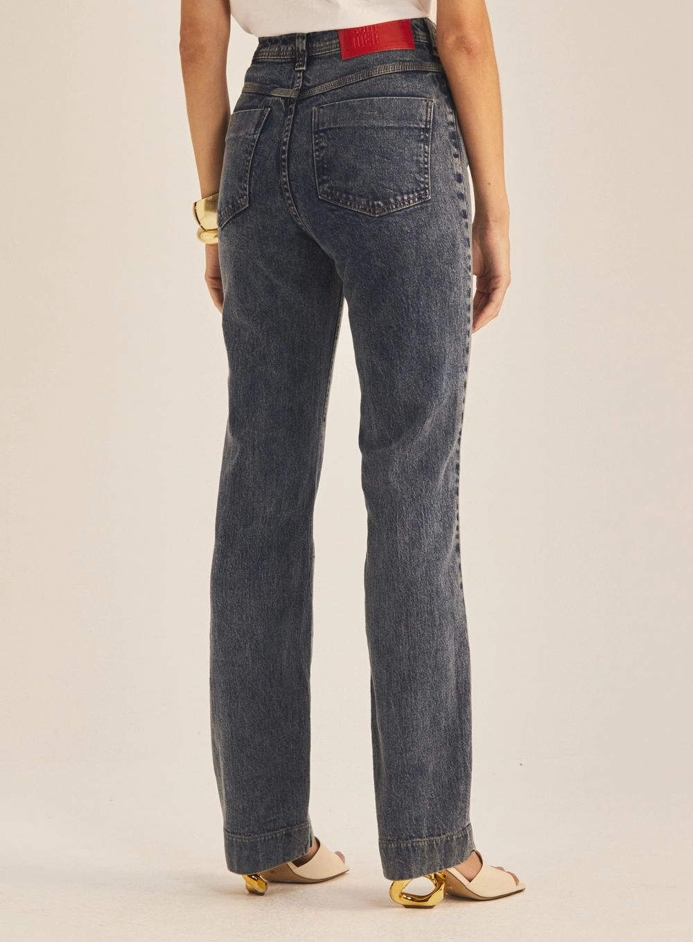 Calça Jeans Feminina Reta Fit Vintage Índigo 4