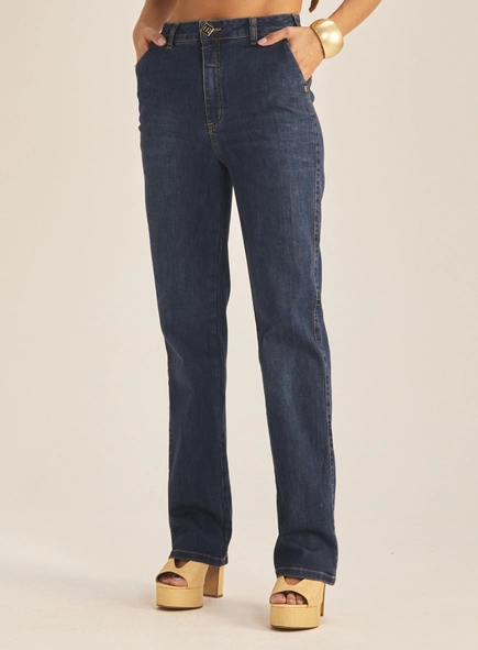 Calça Jeans Feminina Reta Slim Elegance