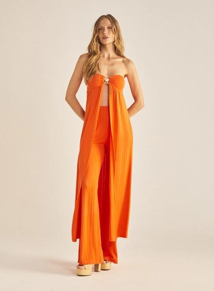 Calça Feminina Pantalona Canelada