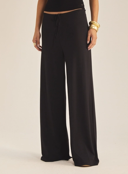Calça Feminina Pantalona Com Cintura Ajustável