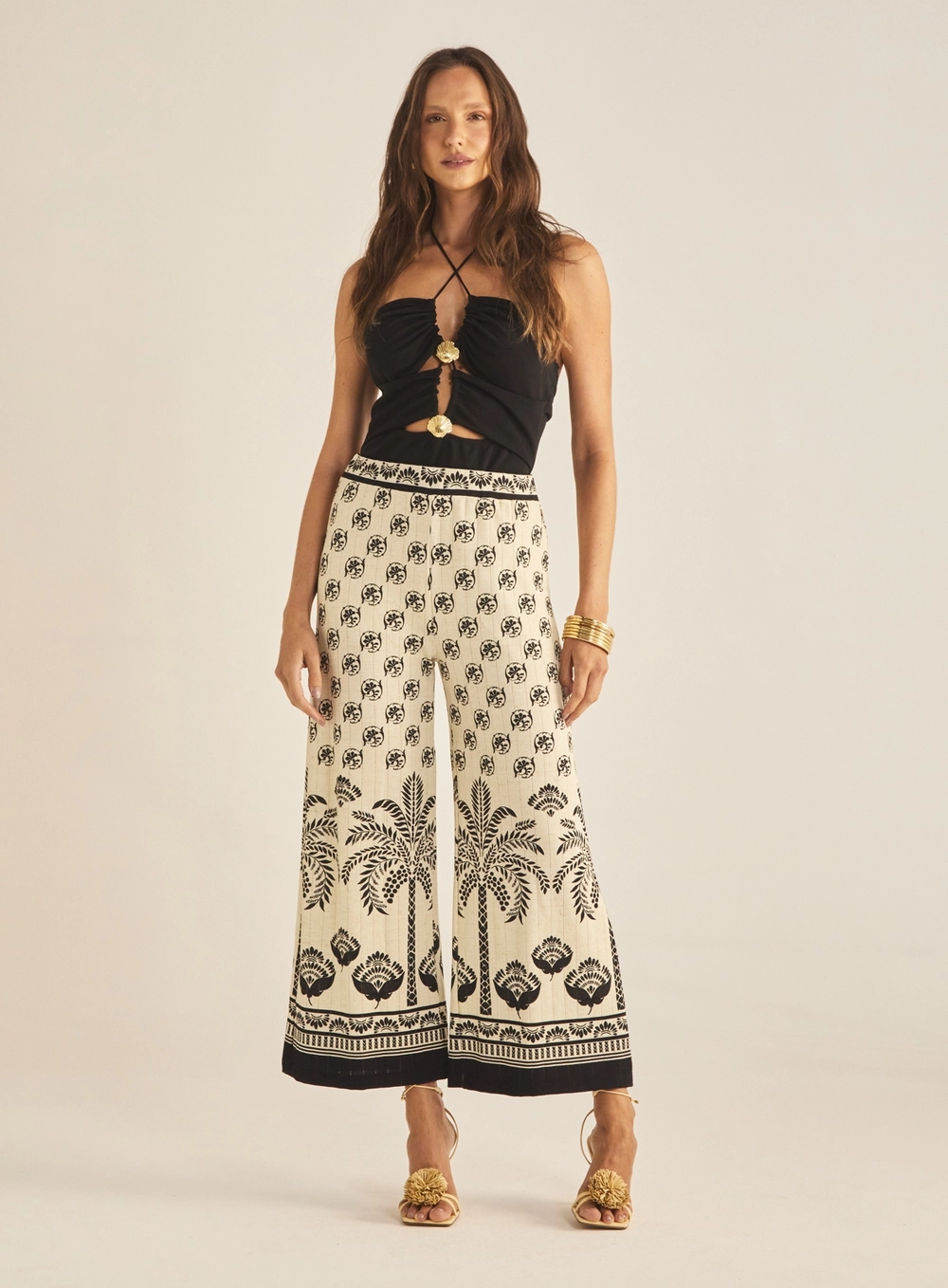 Calça Feminina Comfort Pantalona Estampada Estampados 1